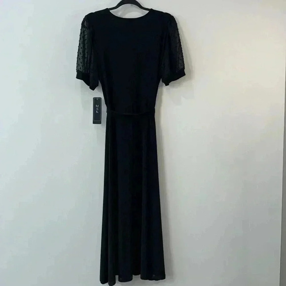 MSK Puff-Sleeve Belted Midi Dress Size M - Picture 10 of 13